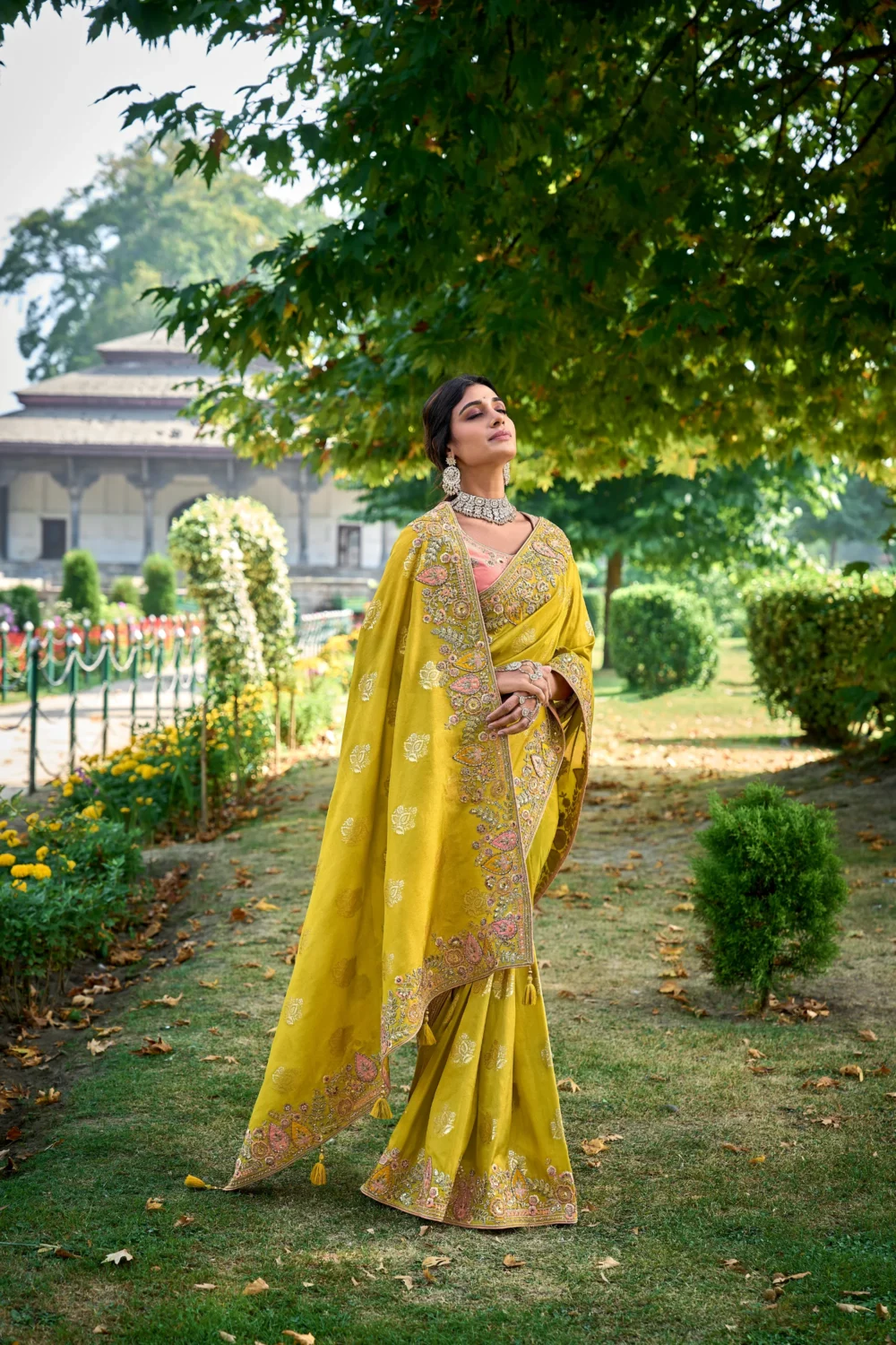 Designer Silk Saree with Rich Embroidery & Zari Weaving