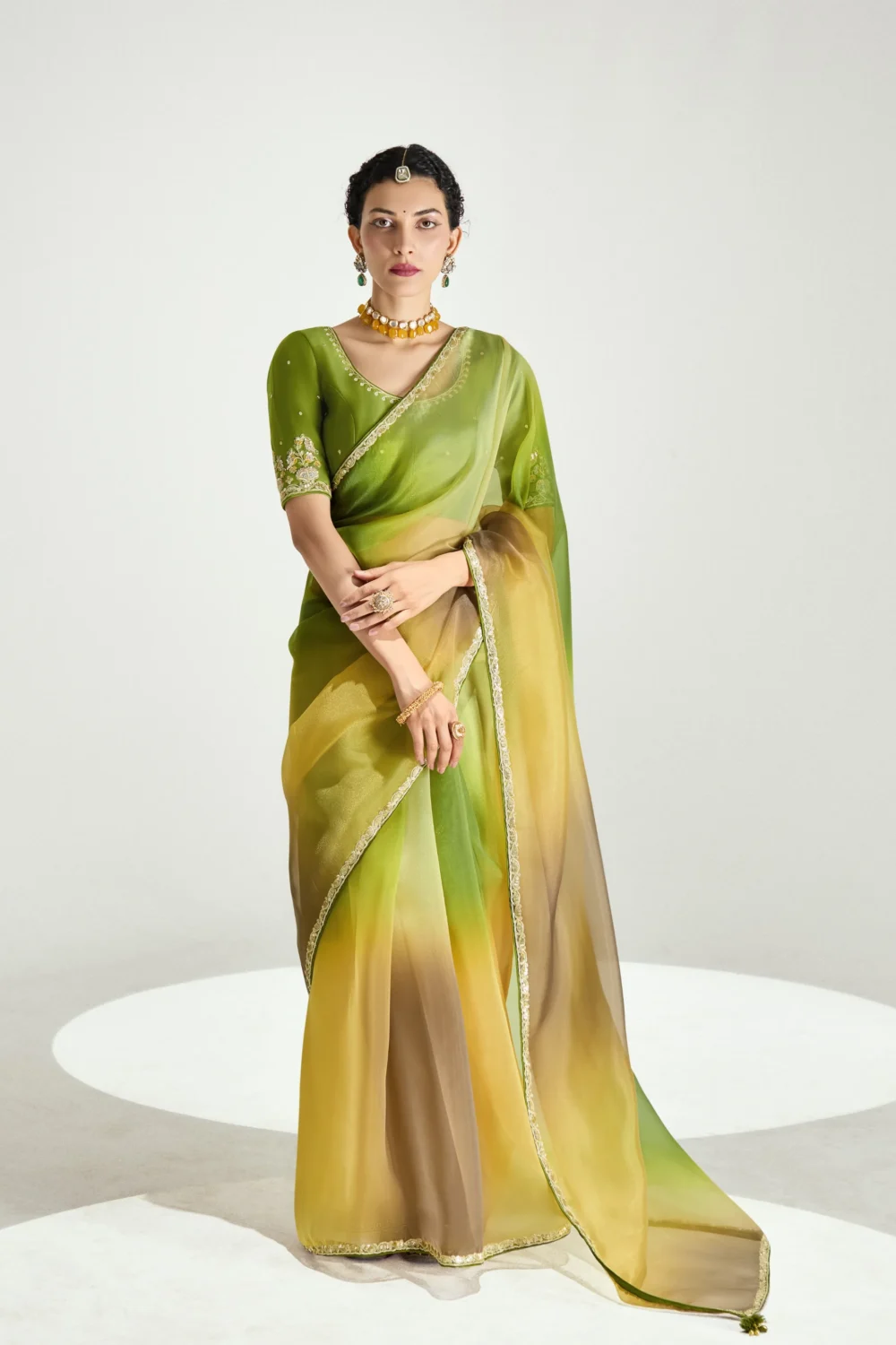 Organza Tissue Saree With Richly Designed Blouse
