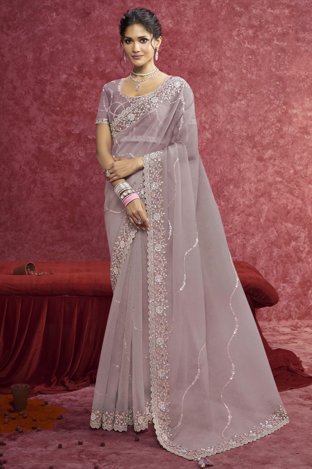 Royal Purple Banarasi Beauty Saree with Embellished Border